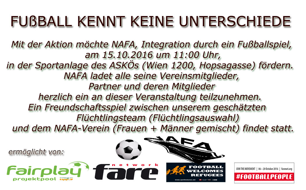 NAFA Matchflyer Refugees Welcome