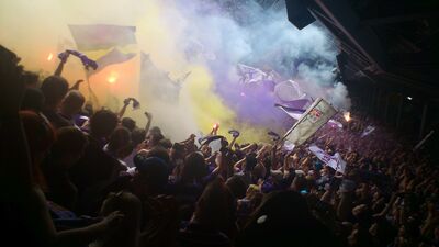 Fan Choreo beim Spiel FC Liefering gegen SV Austria Salzburg
