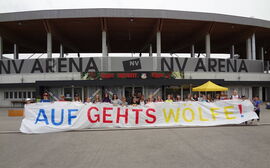 "Auf geht's Wölfe" Transparent