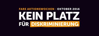 Kein Platz für Diskriminierung-Banner