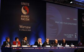 Eroeffnung der Unite Against Racism Konferenz in Warschau.