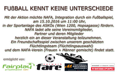 NAFA Matchflyer Refugees Welcome